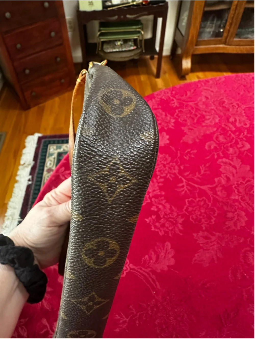Louis Vuitton Brown and Tan Monogram Pochette Bag